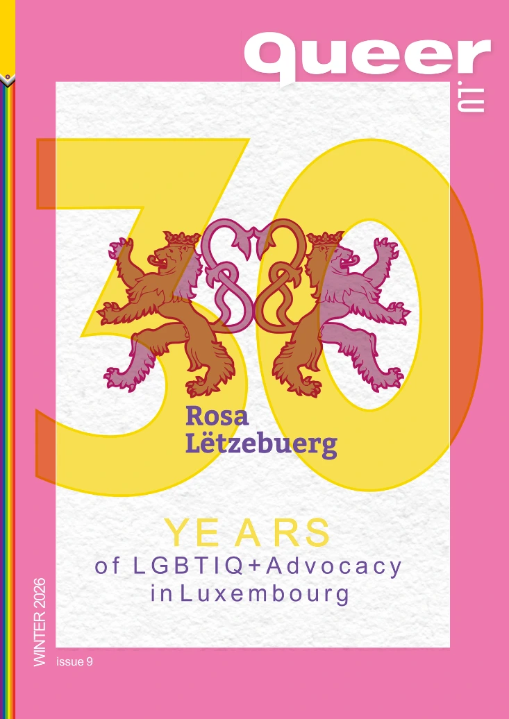Cover queer.lu magazine - 30 years Rosa Lëtzebuerg